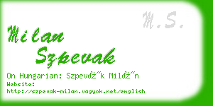 milan szpevak business card